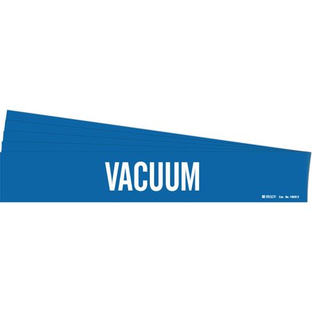 BRADY VACUUM Pipe Marker Style 1 White on Blue 1 per Card, 5 PK 105812-PK
